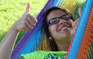 Show-Me child giving a thumbs up